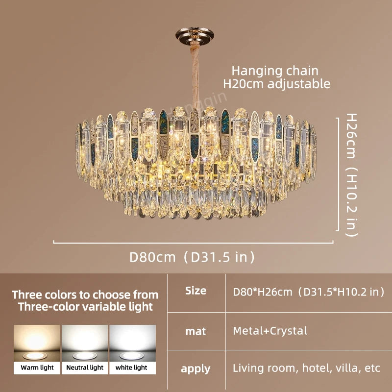 Ceiling for Dining Room Modern Led Crystal Chandelier  Ceiling Hanging Lamp for Living Room Villa Loft Pendant Lighting