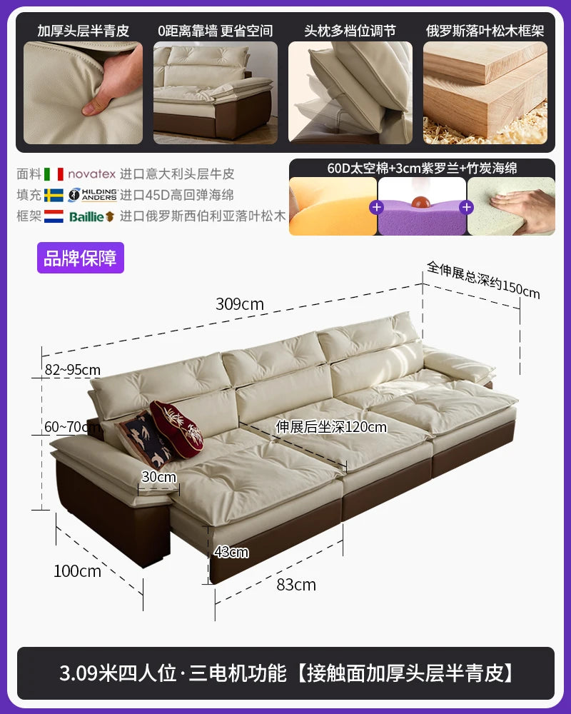 Minimalist L-Shaped Sofa With Multifunctional Design — Cream White | KIMLUD