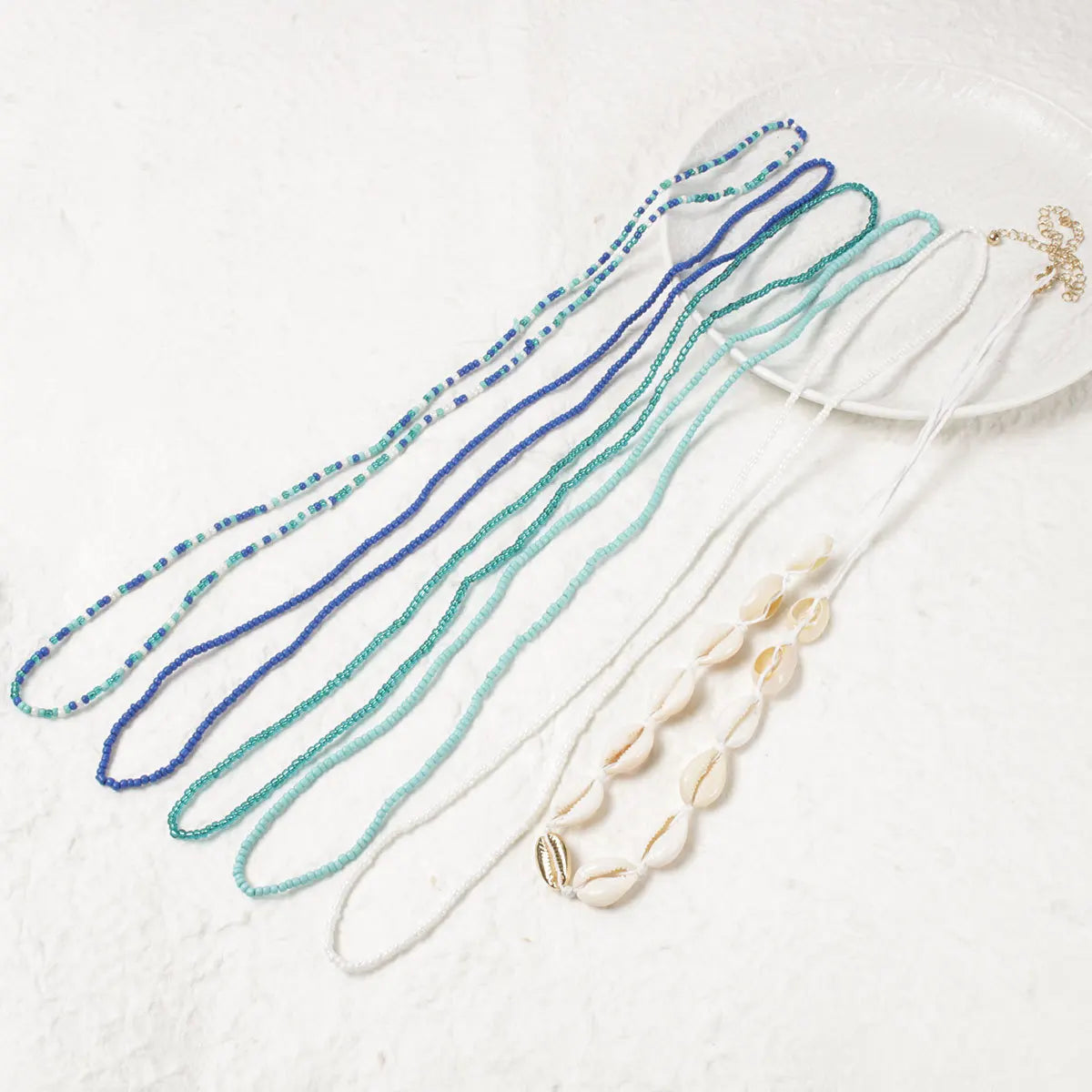 6Pcs Boho Starfish Pendant Seed Bead Beaded Waist Chain for Women Girls Beach Bikini Elastic Belly Belt Body Jewelry Accessories