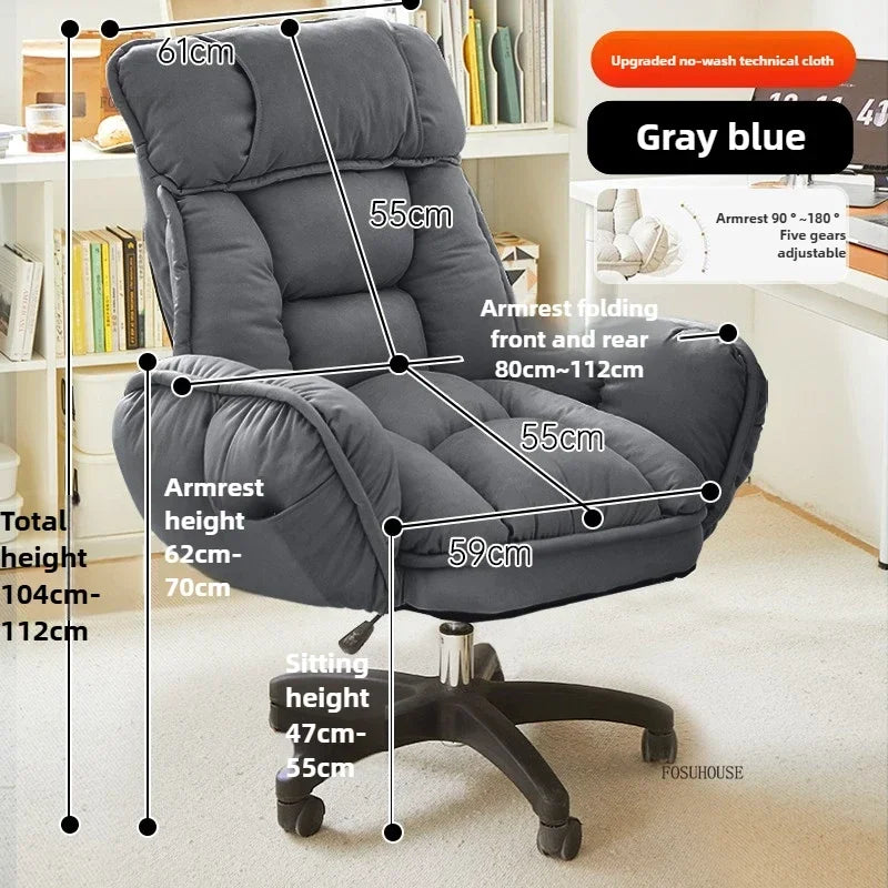 Fabric Swivel Office Chair With Backrest — Dove Gray | KIMLUD