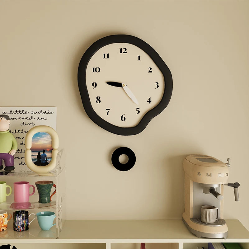 Acrylic Wall Clock Geometric — Black Ivory | KIMLUD