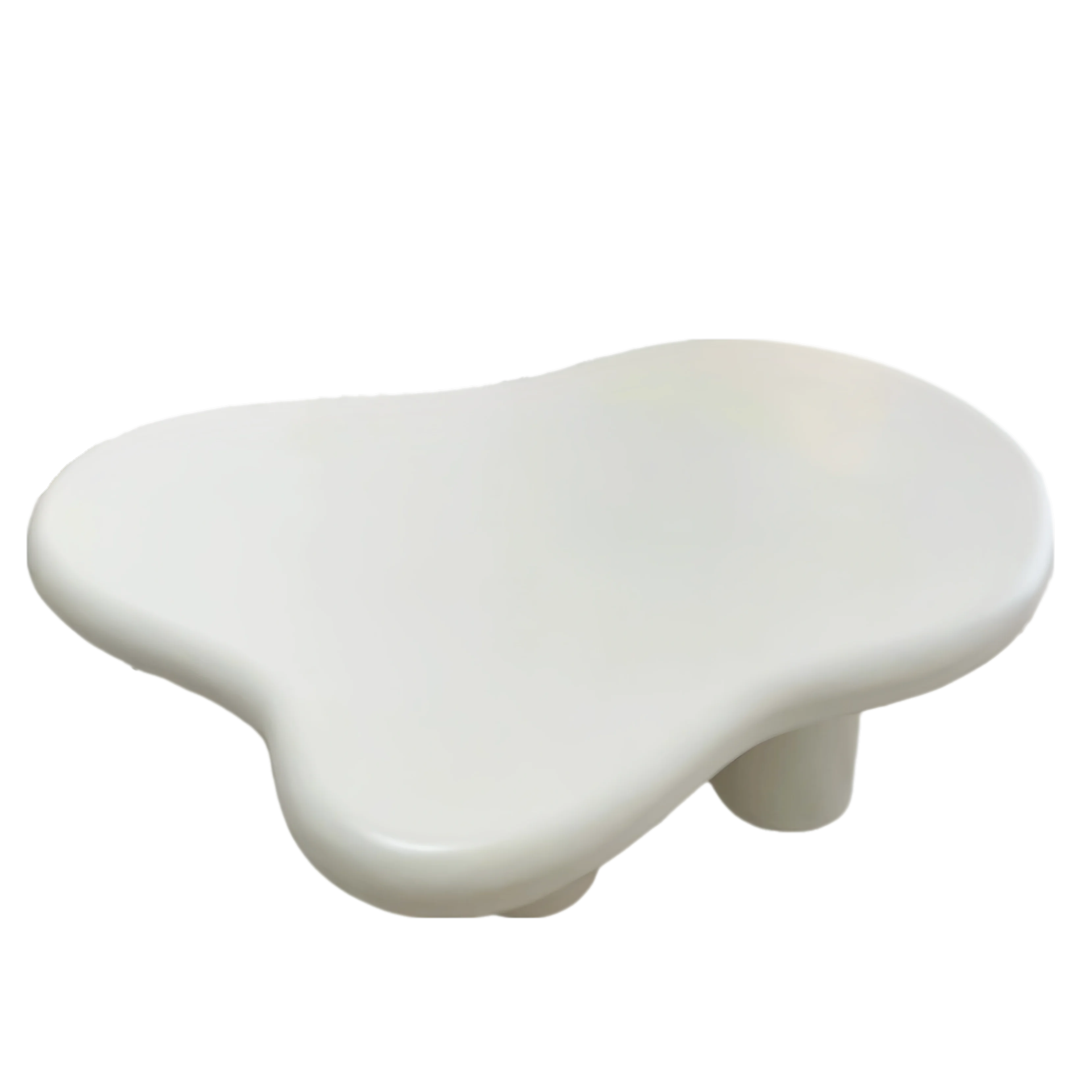 Minimalist Nordic Wood Coffee Table With Cloud-Inspired Silhouette And Soft Finish — Cream | KIMLUD