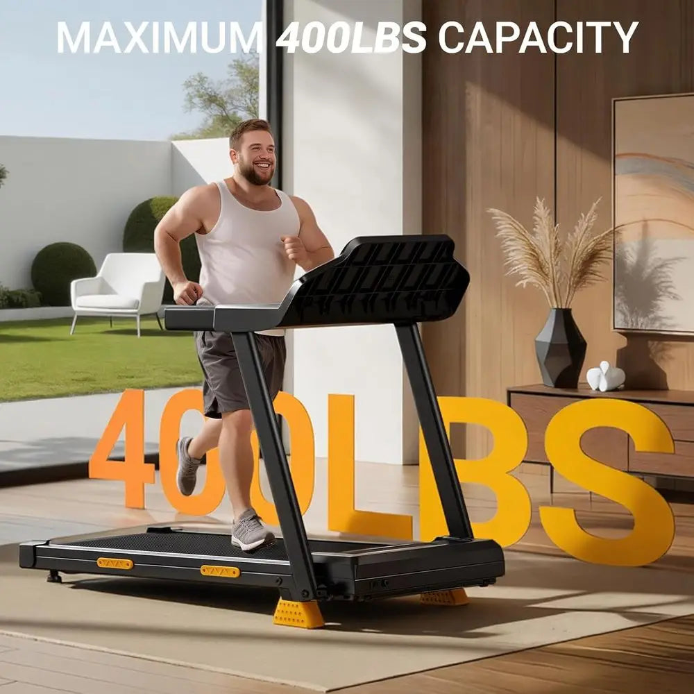 Satin Steel Treadmill 4-in-1 Foldable Incline 16% 3HP — Onyx Black | KIMLUD