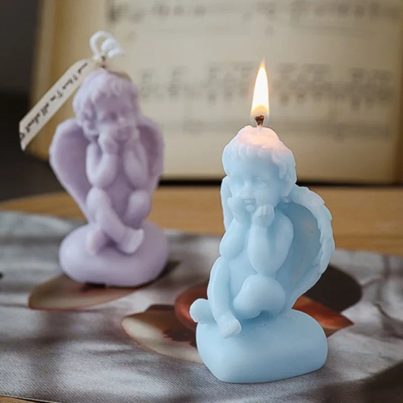KIMLUD, Kawaii Angel Candles Soy Wax Home Decoration Wedding Gifts Romantic Dinner Candles for Party, KIMLUD Womens Clothes