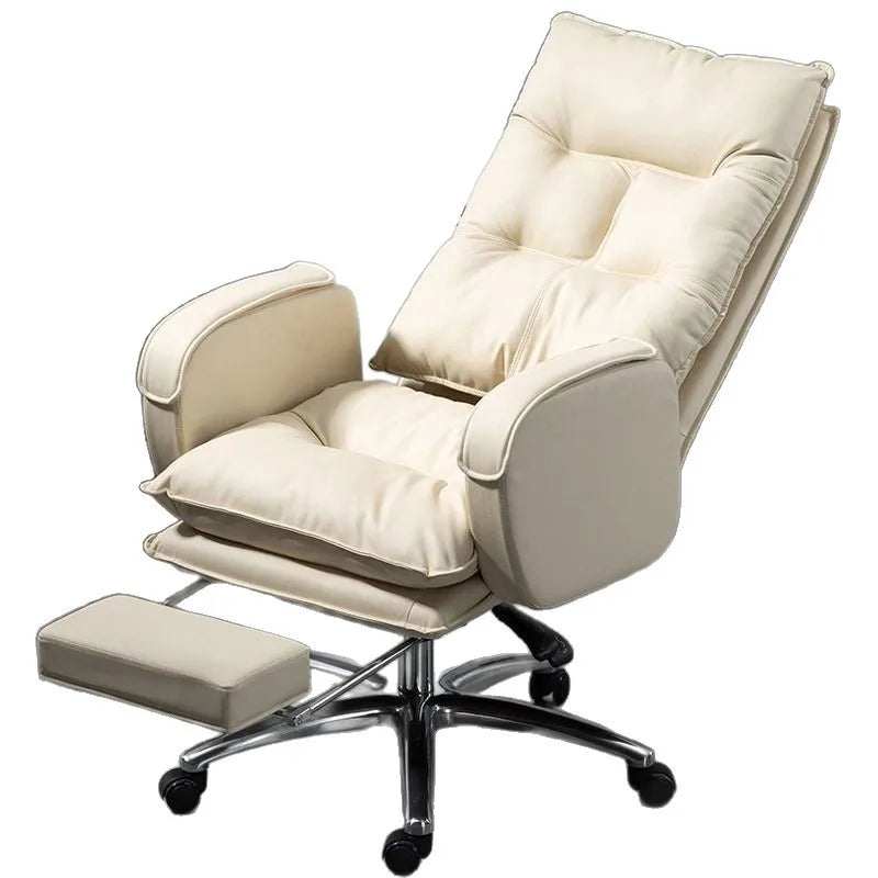 Ergonomic Executive Office Chair High Back Boss Chair Comfortable Swivel Computer Study Desk Reclining Sofa Chair