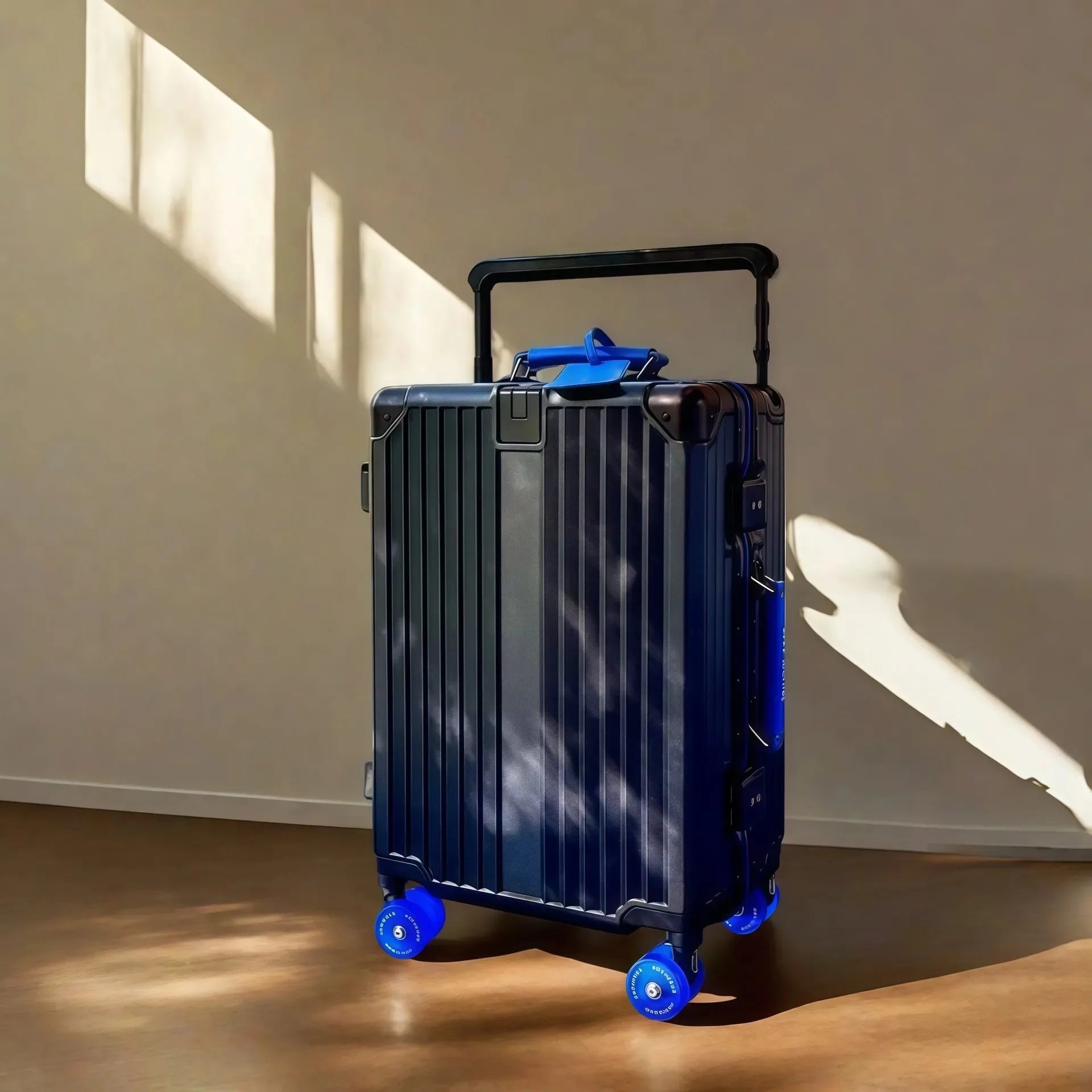 Wide Handlebar Travel Balance Trolley Suitcase with Colorful Silent Wheels TSA Lock Rolling Luggage Large Capacity PC Material