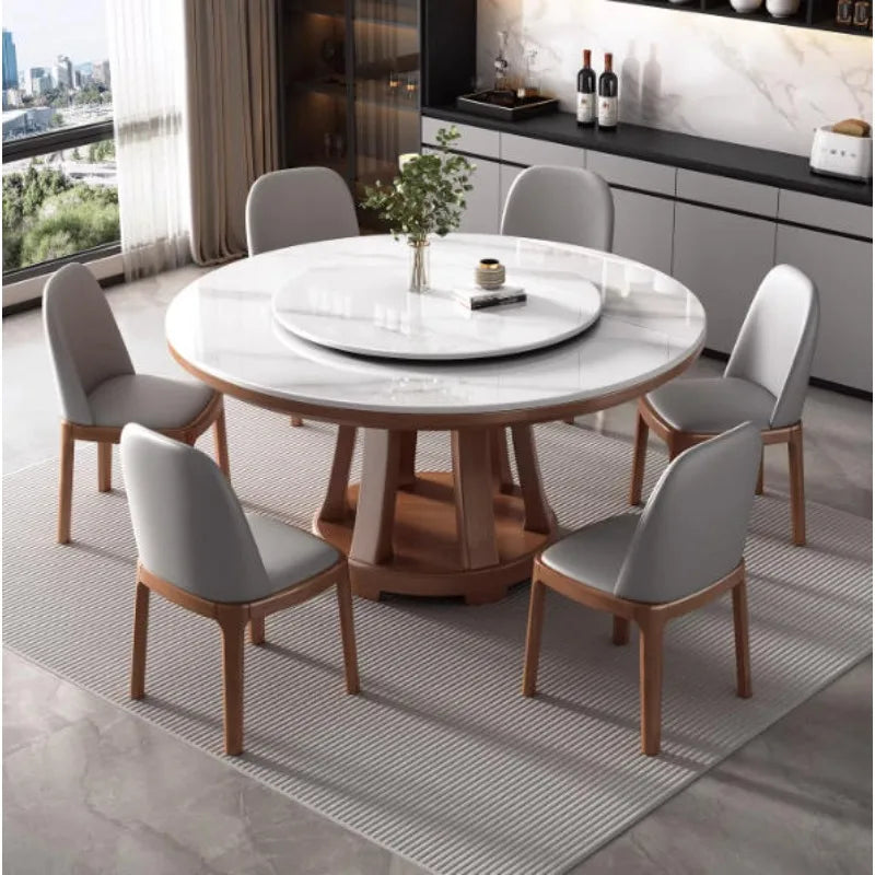 Marble Round Dining Table Pedestal Base — White | KIMLUD