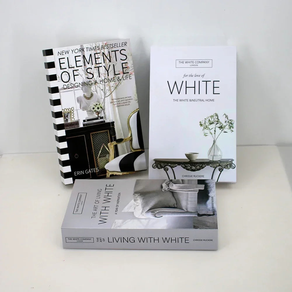 Foldable Faux Books Three-Piece Set for Couture Coffee Table Decor — Black | KIMLUD