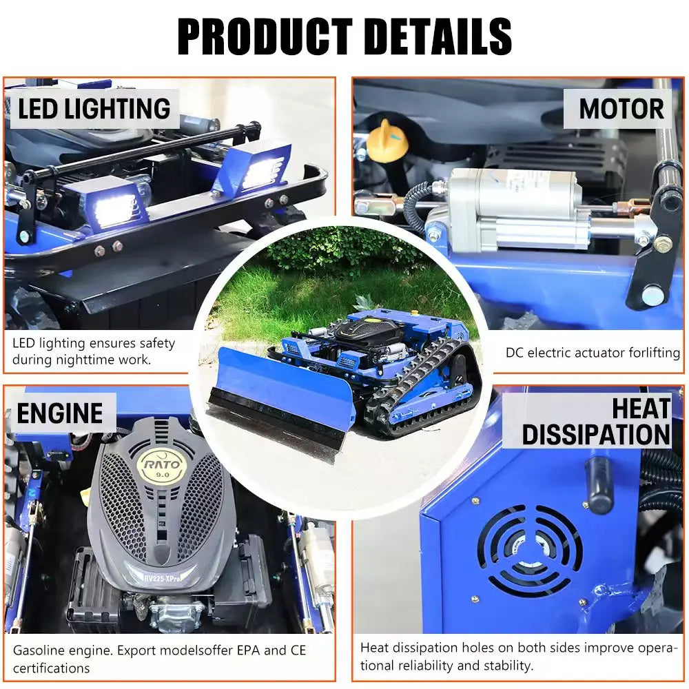 Remote-Controlled Lawn Mower With Snow Shovel – 550mm Cut | KIMLUD