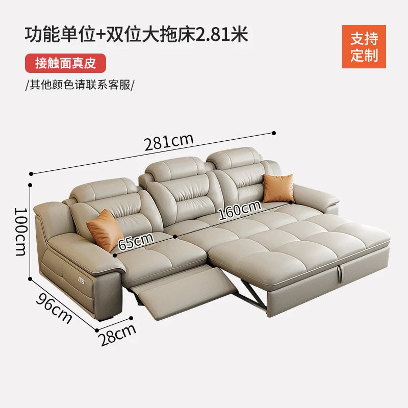 Multifunctional Designer Sofa Bed With Storage System For Spacious Living — Ivory-Beige | KIMLUD