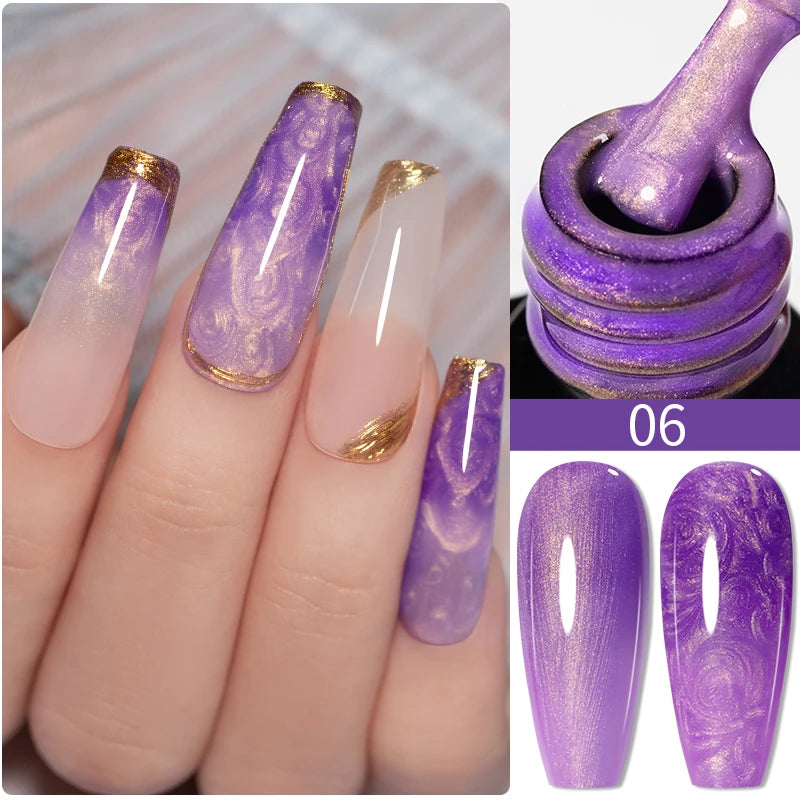 Reflective Glitter Gel Nail Polish Multidimensional Holographic Sparkle, UV-Curable Finish — Pink Lilac | KIMLUD