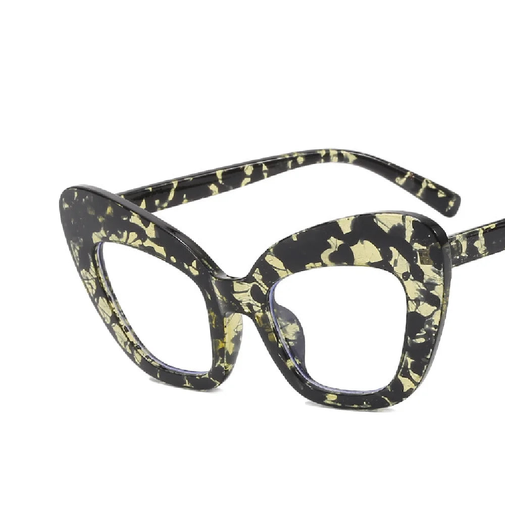 Cat Eye Eyewear Frame – Anti Blue Light – Plastic Oversized Leopard | KIMLUD