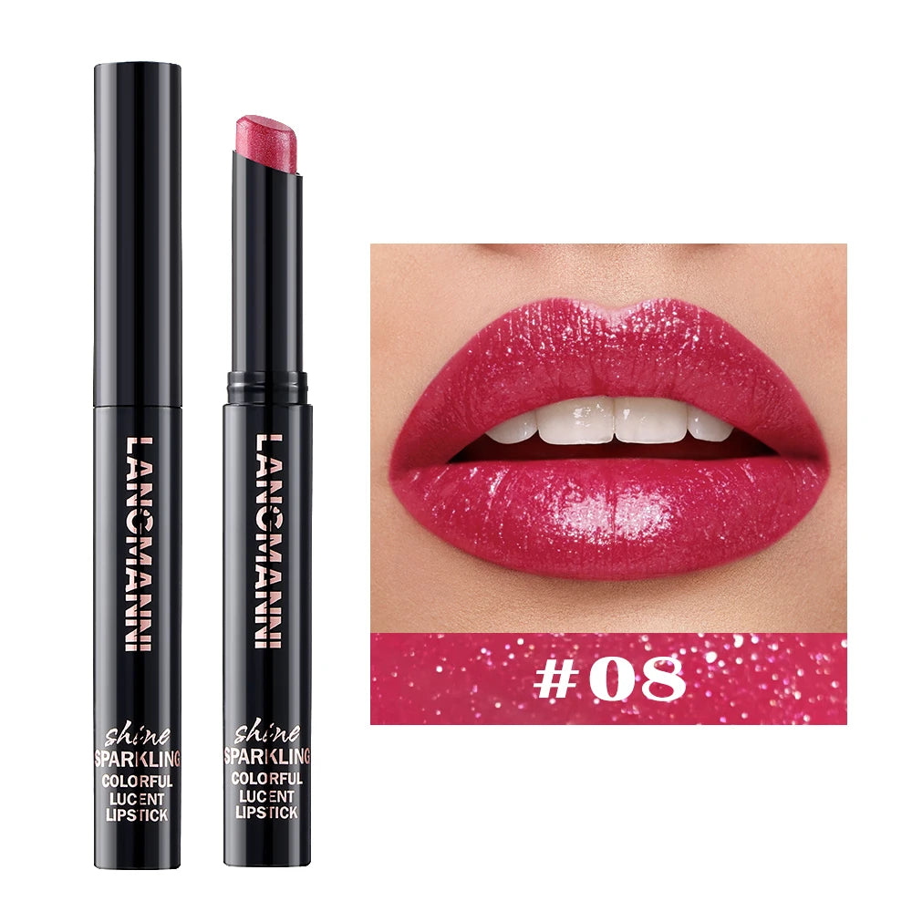 Diamond Pearlescent Lipstick Waterproof Long Lasting Matte Velvet — Red | KIMLUD
