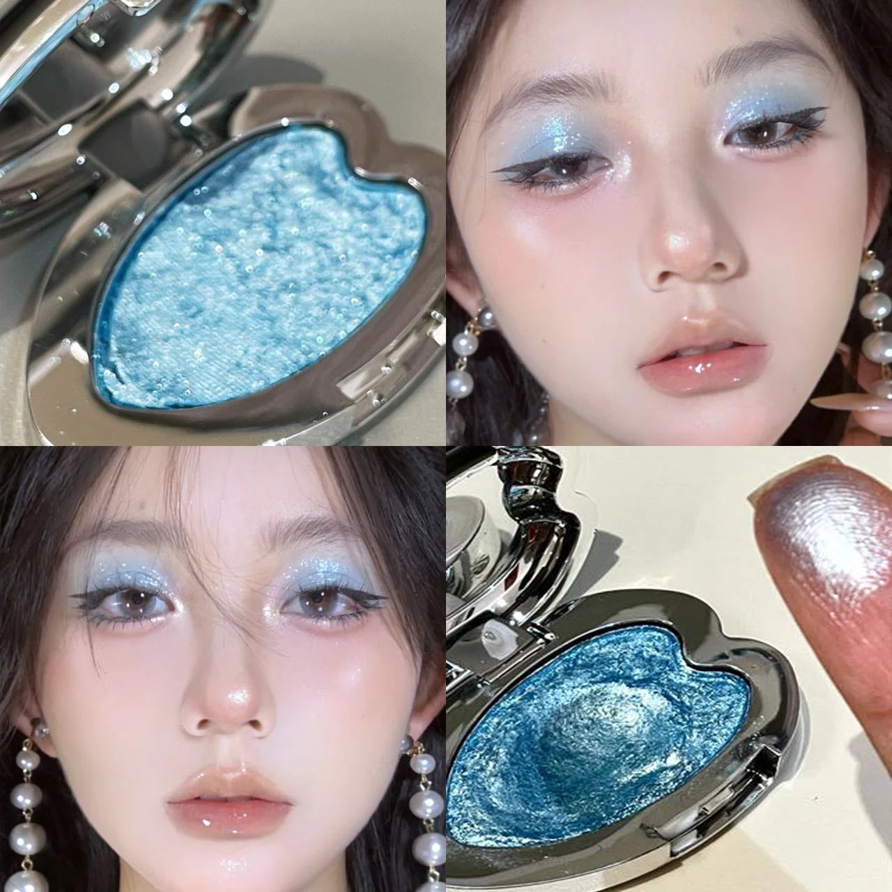Eyeshadow Palette – Waterproof – Pearlescent Blue Metallic | KIMLUD