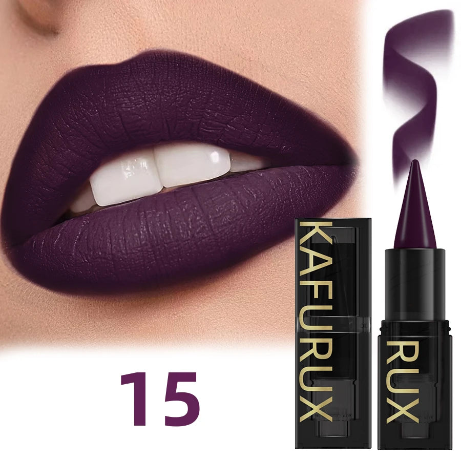 15 Colors Lipstick Waterproof Sexy Red Matte Contour Tint Lipstic Pen Long-lasting Lipliner Pen Non-stick Cup Lip Makeup for Wom