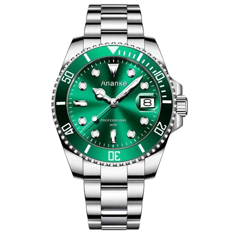 2025 New Men Luxury Sports Watches Quartz Wristwatches Waterproof Stainless Steel Strap Luminous Auto Date Casual Dress Watch
