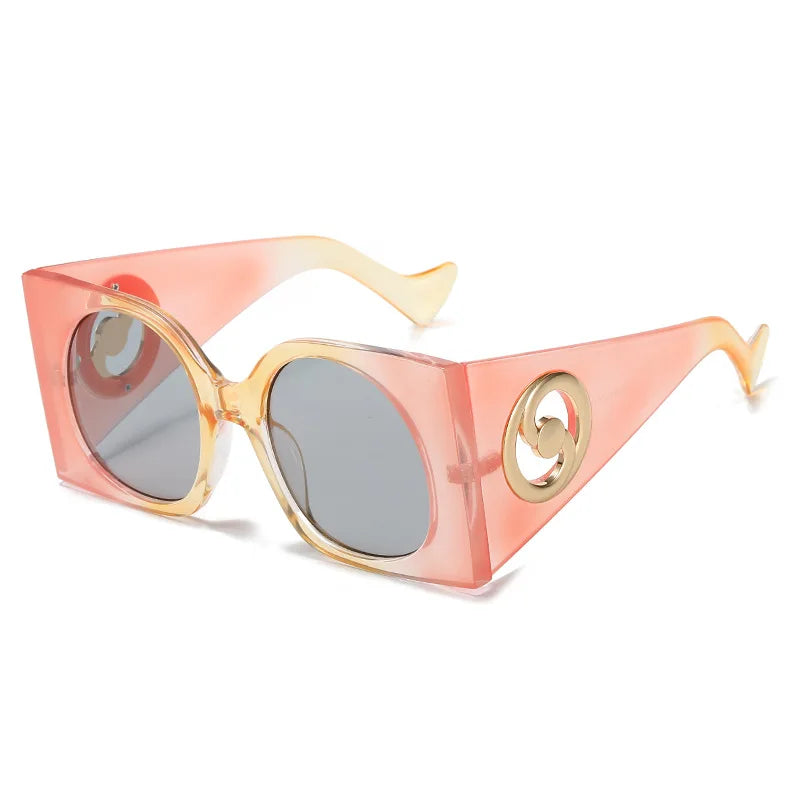 Polycarbonate Square Sunglasses — Green Amber | KIMLUD