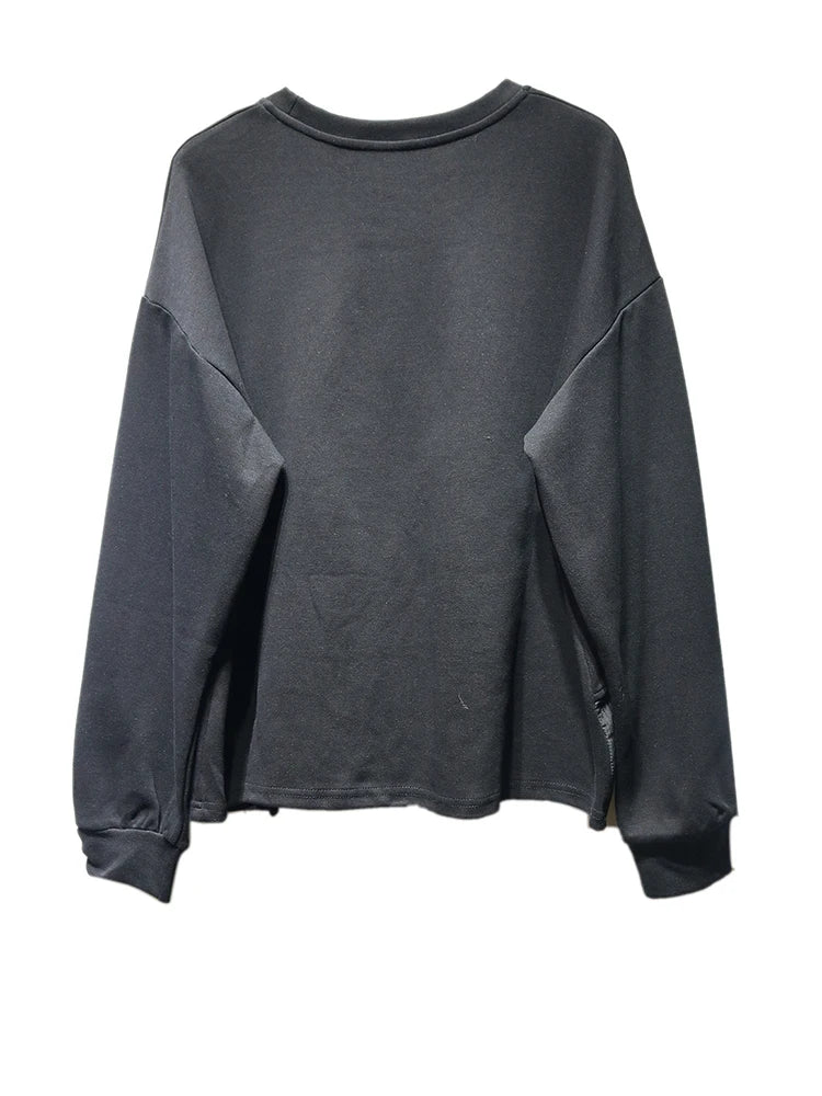 Sweatshirt - Pocket Zipper - Jersey - Black | KIMLUD