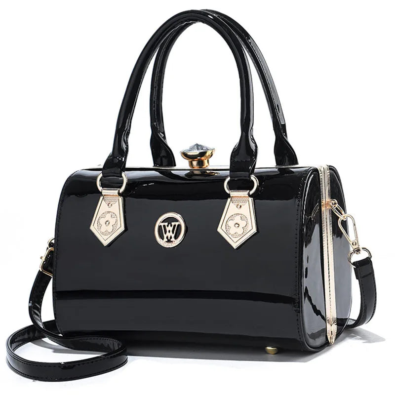 PU Leather Crossbody Bag With Letter Decoration — Black | KIMLUD