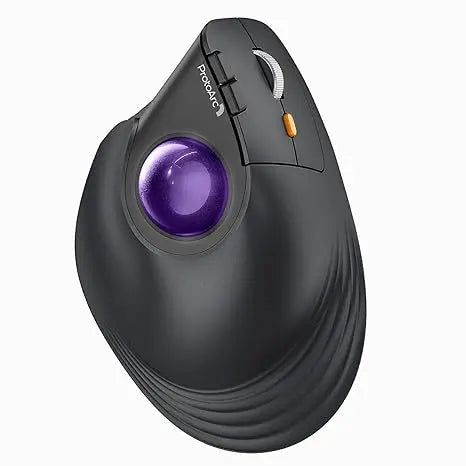 ProtoArc Vertical Wireless Trackball Mouse EM05 NL Bluetooth Ergonomic Rollerball Mouse Rechargeable Computer Laptop Thumb Mouse