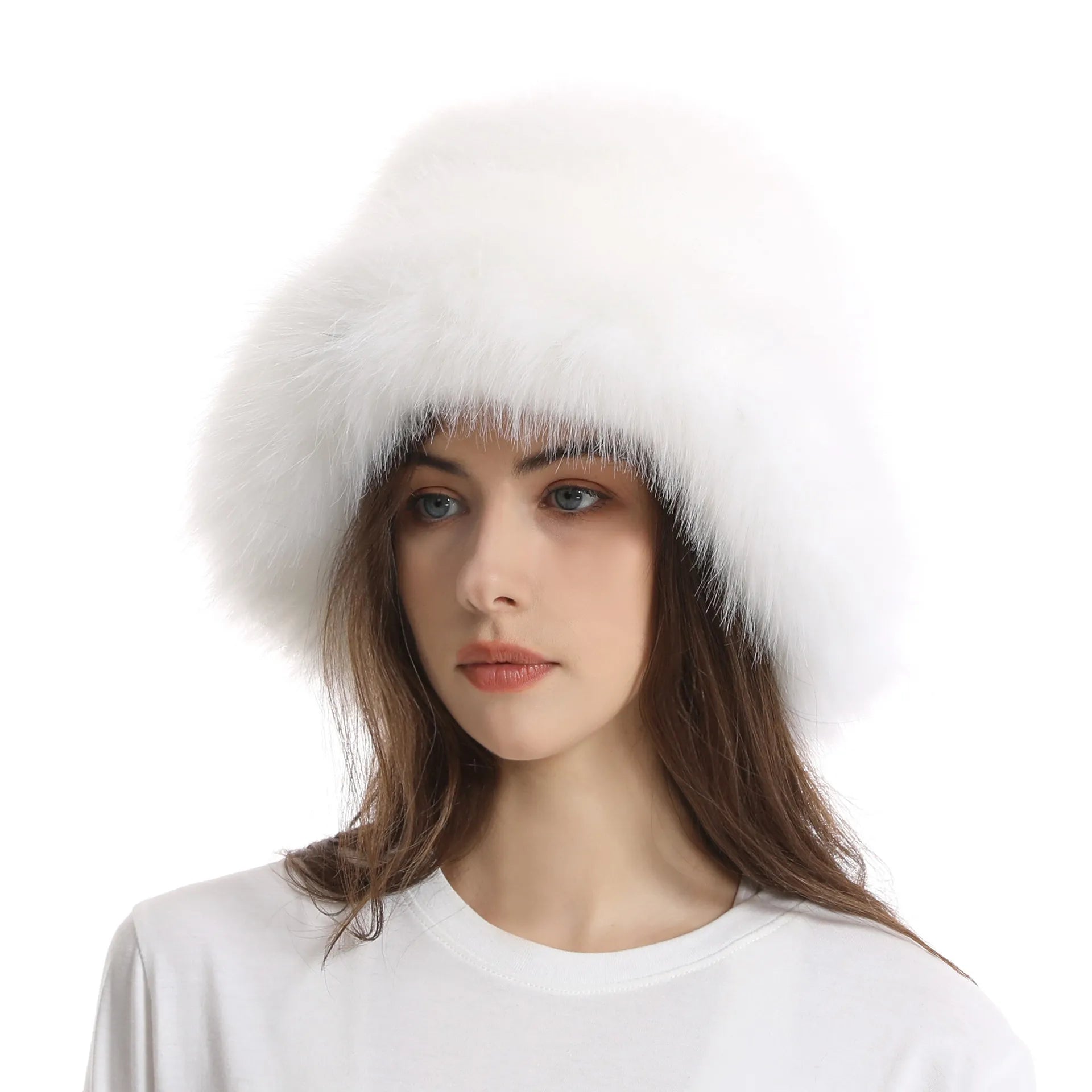 KIMLUD, New Fur Hat Women Warm Snow Ski Cap Female Faux Fox Fur Bomber Hat Lady Windproof Winter Hats for Women Russian Warmer Hat, 19 / China / 56-58cm, KIMLUD Womens Clothes
