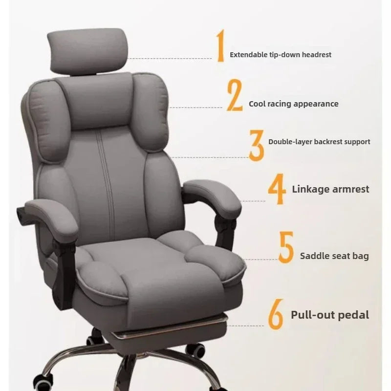 Stainless-Steel Office Chair Ergonomic With Adjustable Back — Gray | KIMLUD