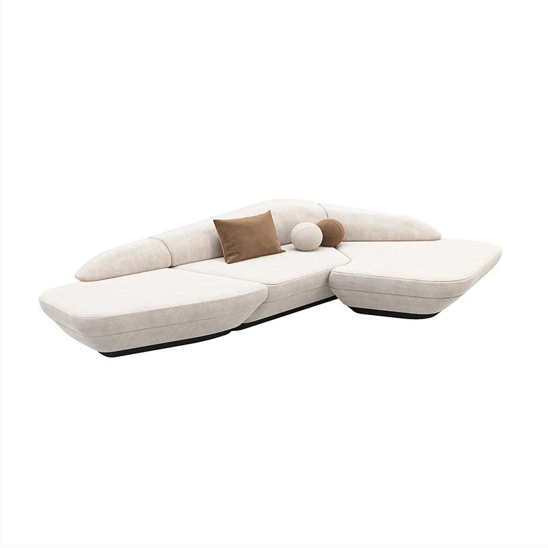Curved Luxury Sofa For Reception And Living Spaces — Ivory-Cream | KIMLUD