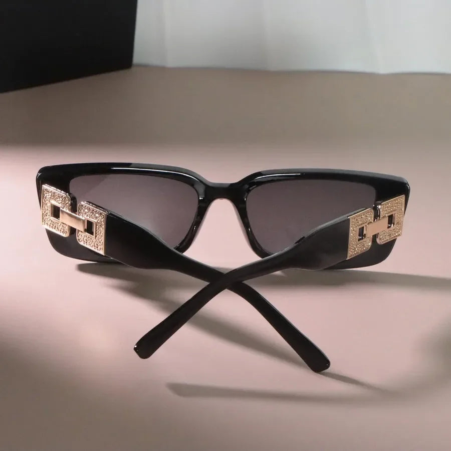 Plastic Square Designer Sunglasses — Black | KIMLUD