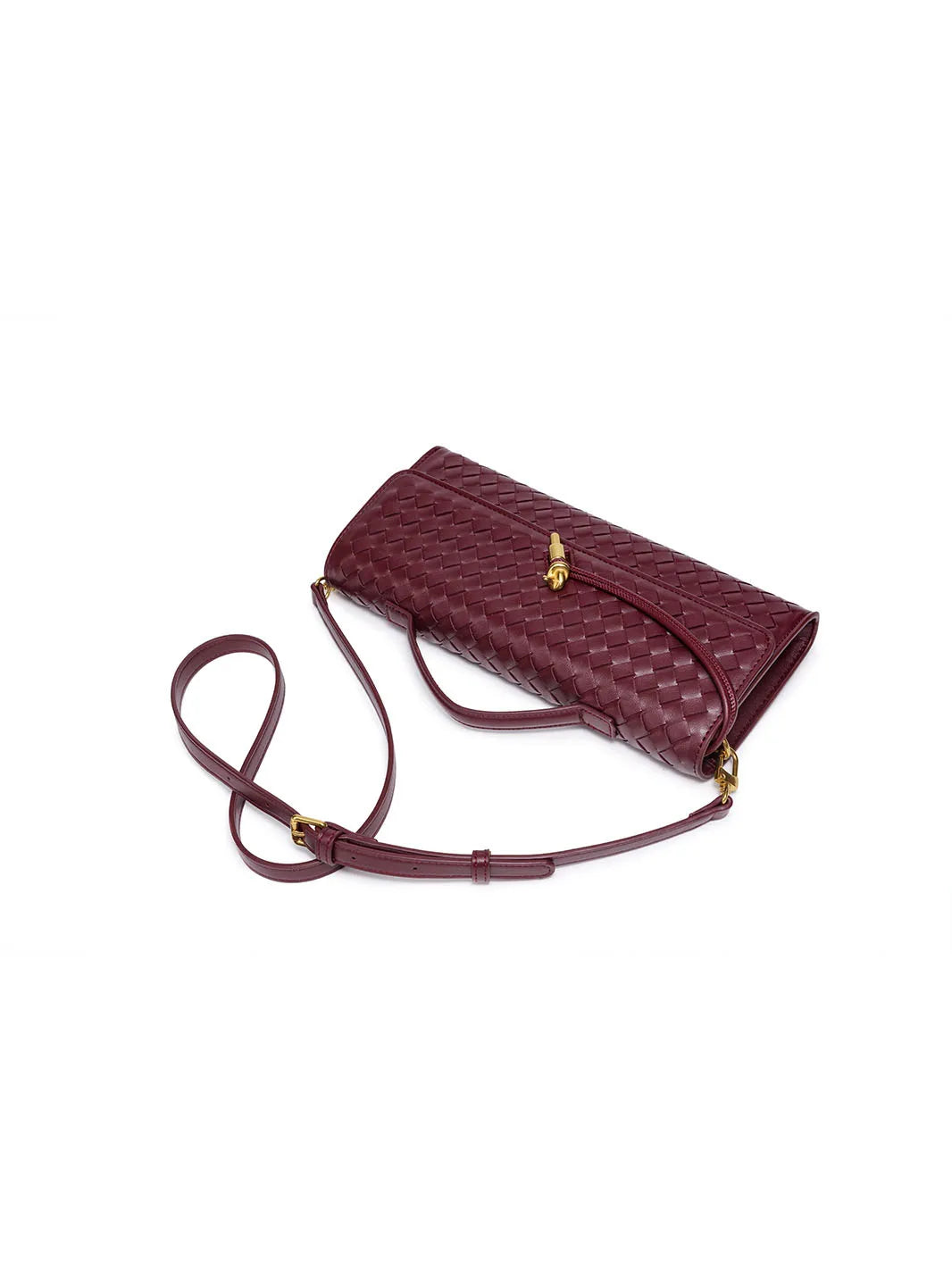 Handmade woven accordion bag for women, crossbody monk strap bag, horizontal clutch evening bag, versatile shoulder and crossbod