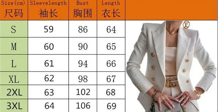 KIMLUD, Women Vintage Print Office Lady Double Breasted Blazer Coat Autumn Fashion Notched Collar Long Sleeve Ladies Outerwear Chic Tops, KIMLUD Womens Clothes