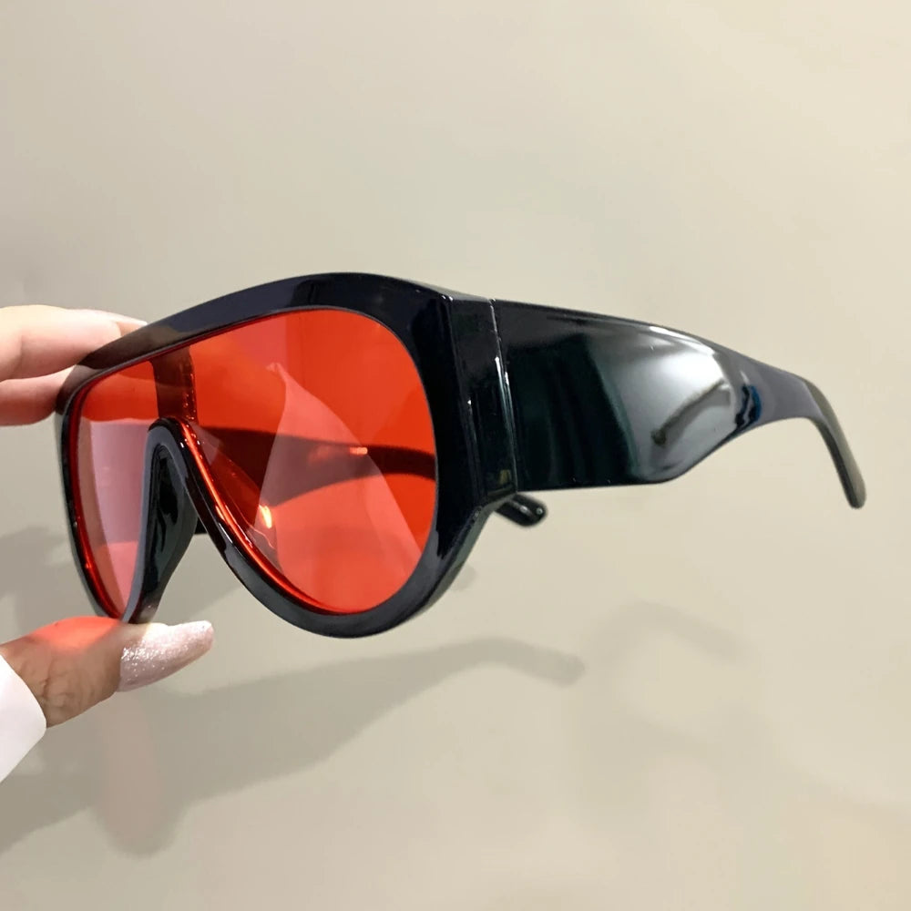 Sunglasses Oversized Aviator Polycarbonate — Black | KIMLUD