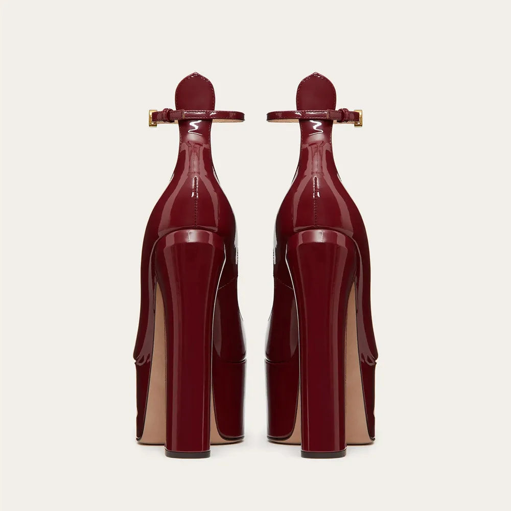 New Brand Women&#39;s Shoes Super High Heel Party Fashion Thick Sole Leather Shoes Bridal Shoes Wedding Party Shoes Women Summer