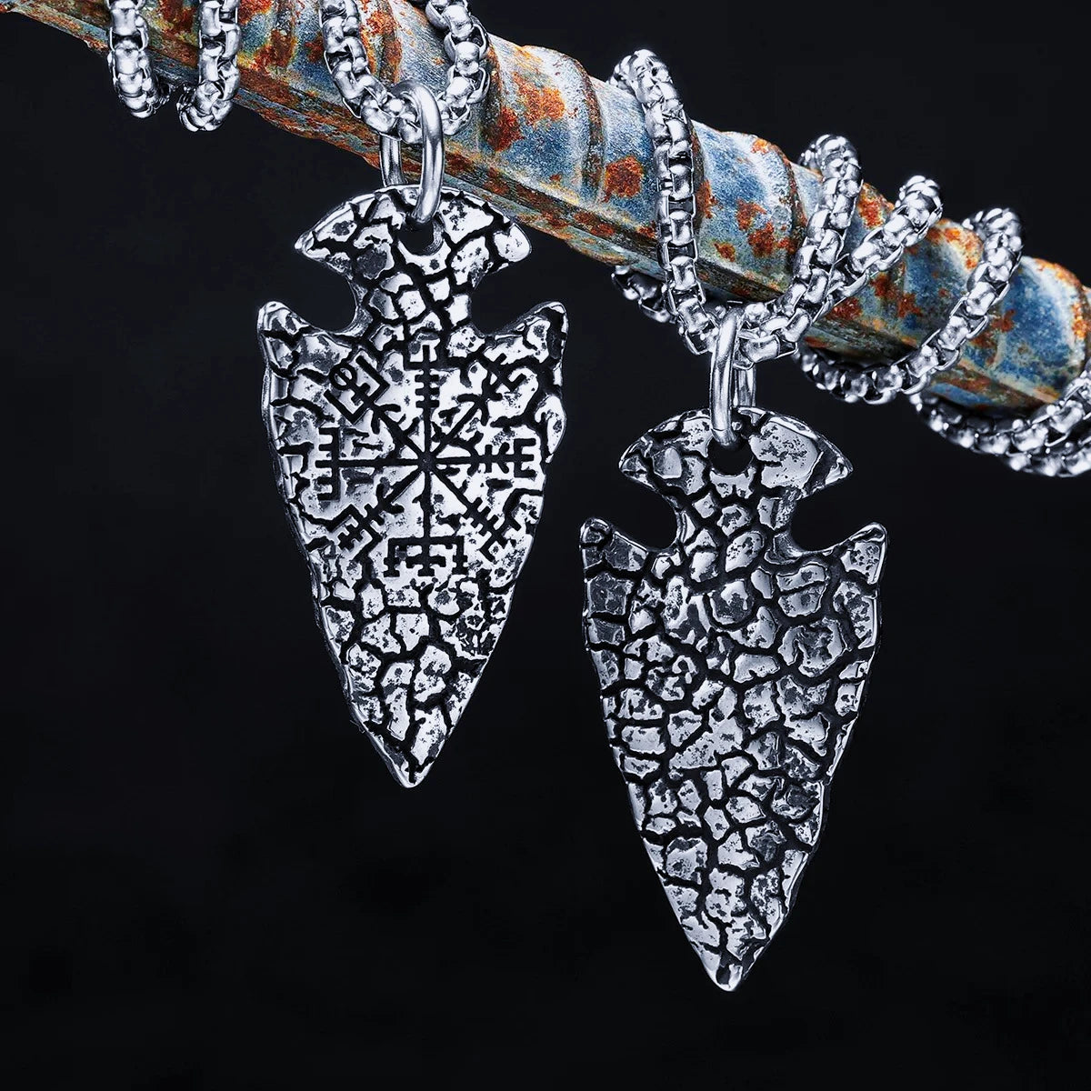 Retro Arrow Viking Stainless Steel Jewelry Men Necklaces With Pendant For Male Women Punk Hip Hop Accessories Gifts Wholesale