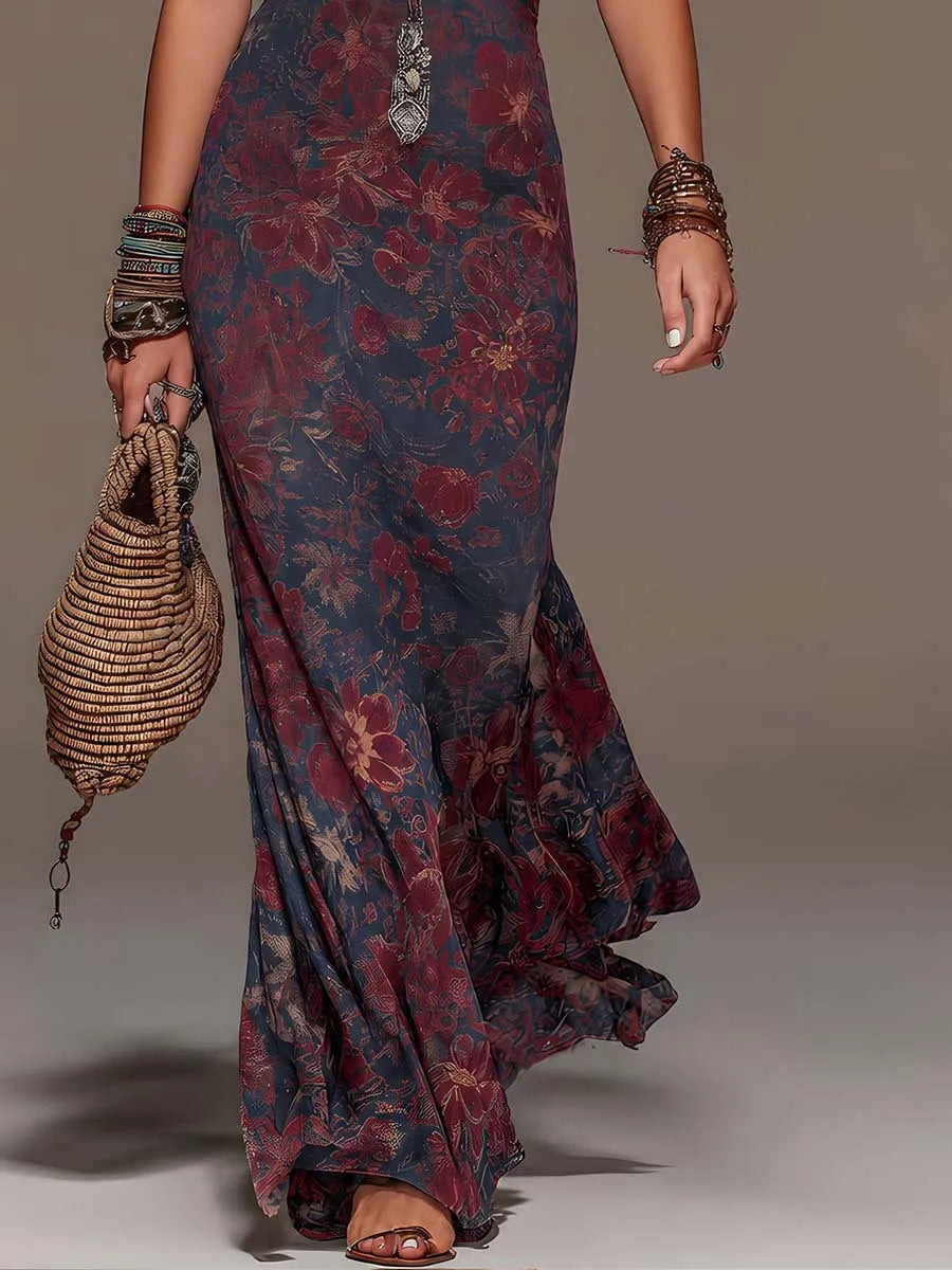 Halter Neck Dress – Lace Patchwork – Polyester Maxi | KIMLUD
