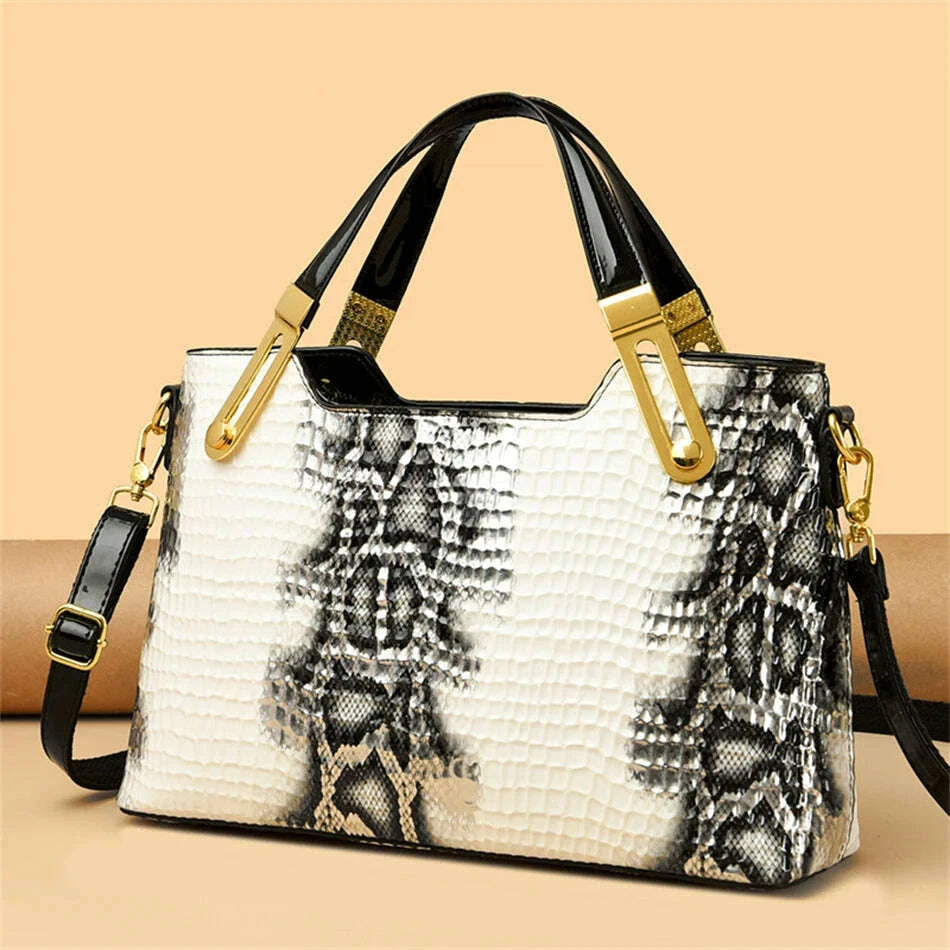 KIMLUD, Fashion Trend Noble Women Handbag Python Pattern Luxury Ladies Party Handbag and Purse Elegant Wedding Party Casual Tote 2024, KIMLUD Womens Clothes