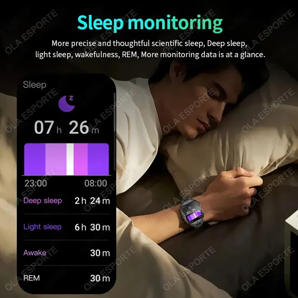 2025 Military Smartwatch GPS Men Flashlight Waterproof Outdoor Sports Tracker HD Bluetooth Calls Smart Watch New For Android IOS