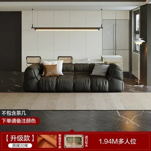 Puff Leather Sofa Bedrooms Comfortable Reclining Luxury Designer Lazy Sofa Modern Minimalist Sofy Do Salonu Home Furniture