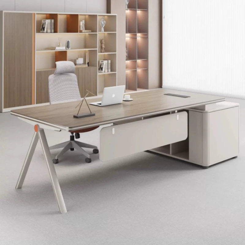 Large Wood Aesthetic Office Desk Designer Modern Drawers Standing Computer Desk Executive Wooden Mesa Escrivaninha Furniture