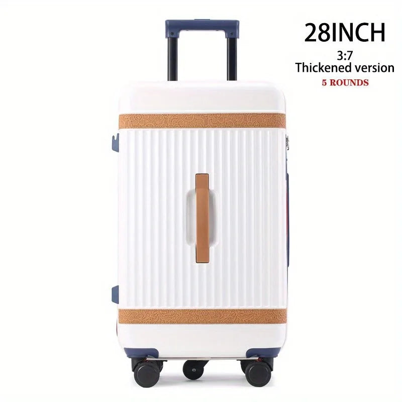 Hardshell ABS+PC Suitcase Large-Capacity With USB Port — White | KIMLUD