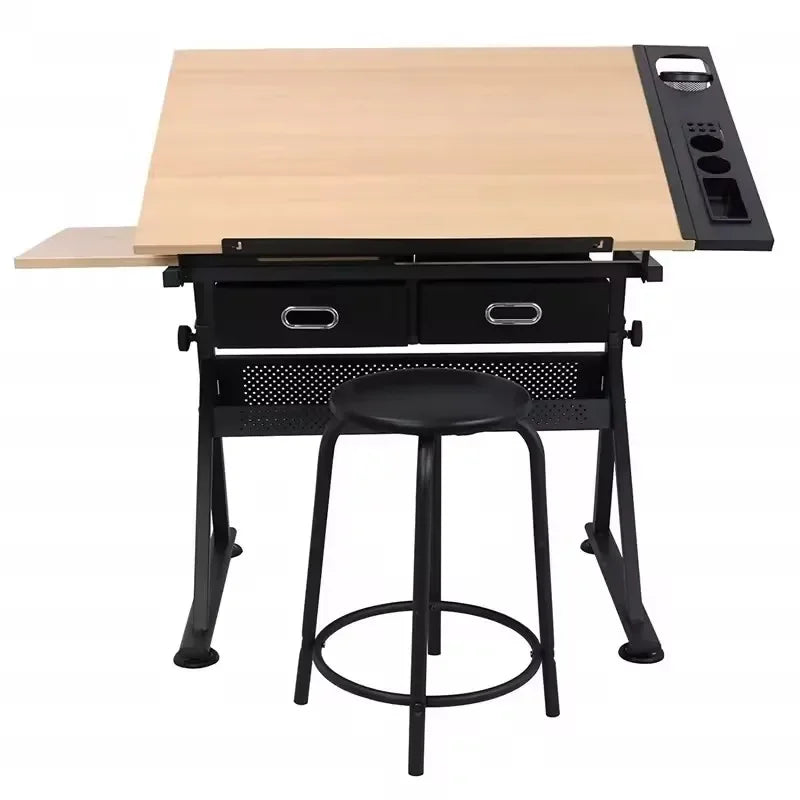 A Adjustable Height Wooden Drawing Table for Artwork, Study, Office, and Dining Ideal for Small Décor and Miniature Models