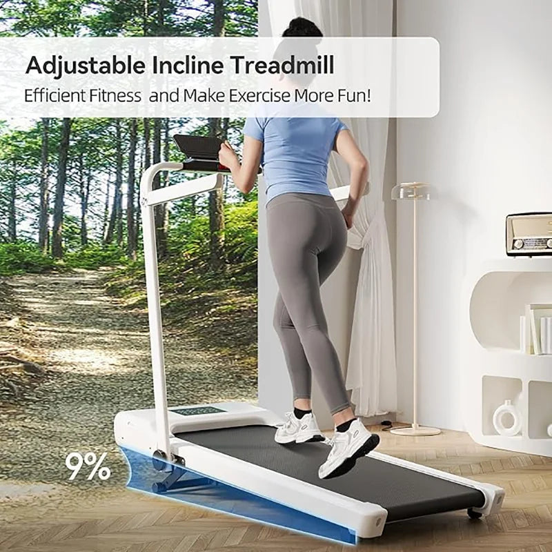 Steel Alloy Under-Desk Walking Pad Treadmill With Nine Percent Incline — Black | KIMLUD