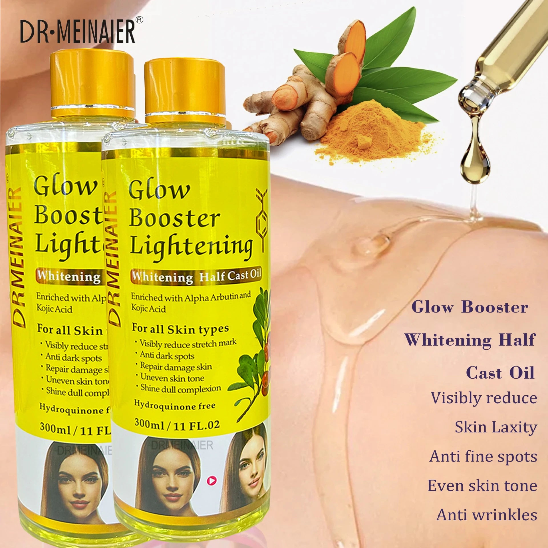 Castor Oil Based Serum Brightening With Alpha Arbutin And Kojic Acid — Golden | KIMLUD