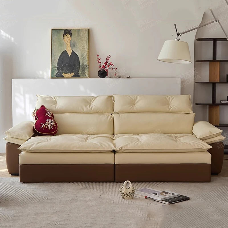 Minimalist L-Shaped Sofa With Multifunctional Design — Cream White | KIMLUD