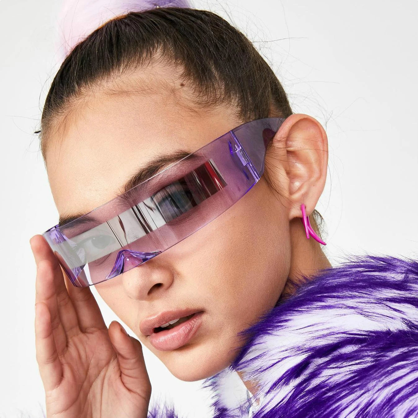 New Arrival Y2k women Sunglasses Laser Eyeglasses technological sense Mirrored Lens Eyewear Glasses integrated Men sun glasses