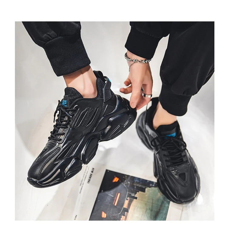 Breathable Mesh Sneakers Sport Walking — Black | KIMLUD