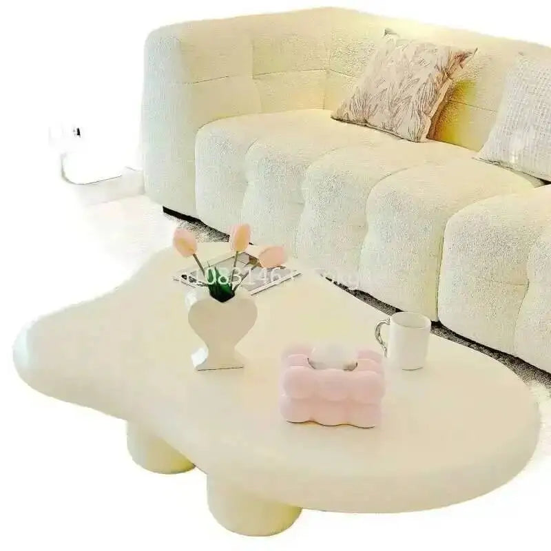 Cream Coffee Table Simple Modern Clouds Tea Tea Table House Lonely Wind Nordic Home Living Room Small Apartment Shaped Furniture