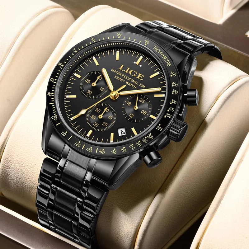 2025 LIGE Top Brand Luxury New Men Watch Quartz Man Watches Waterproof Luminous Watch for Men Date Chronograph Sport Wristwatch