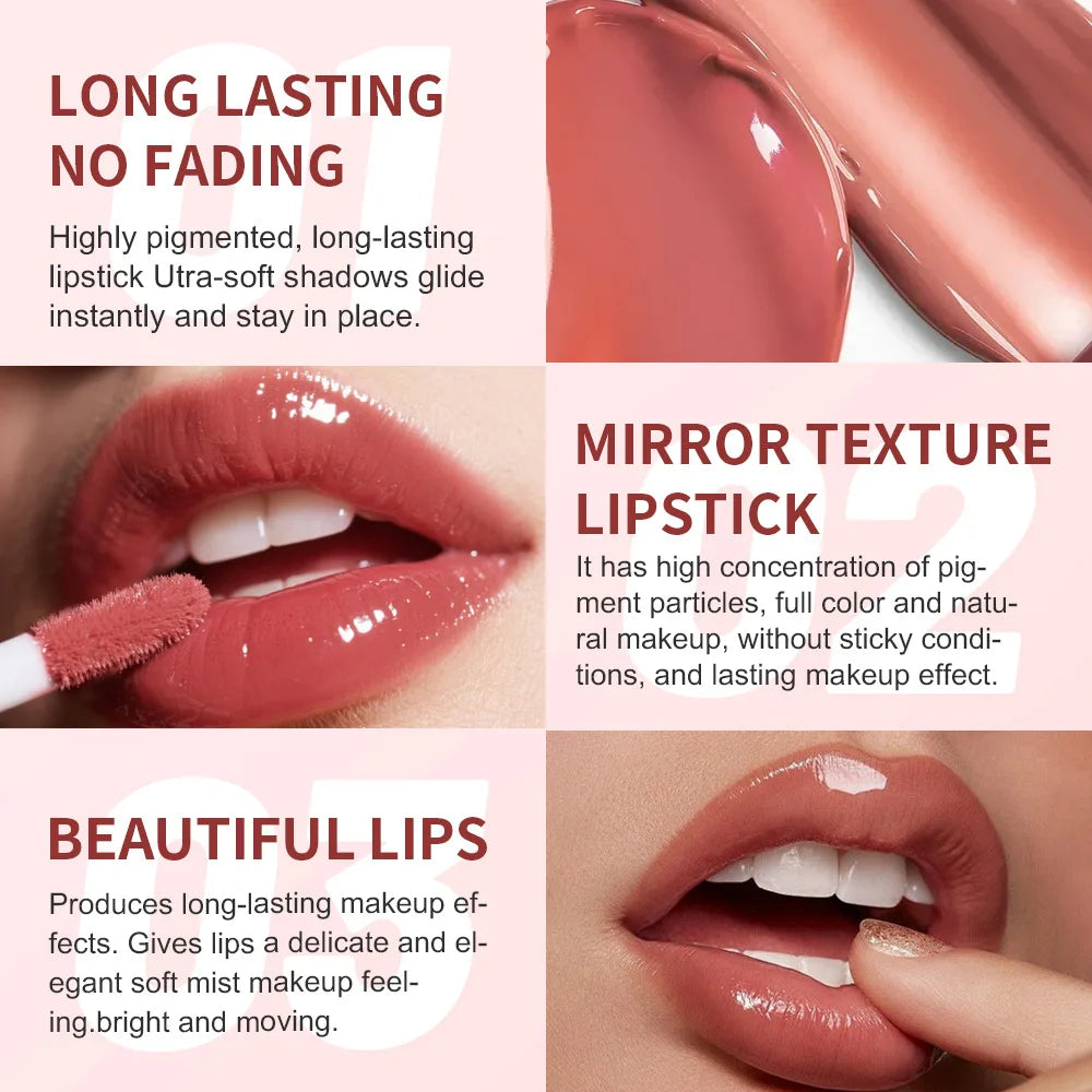 Long Lasting Plumping Lip Gloss Moisturizing Waterproof Non Stick Cup Water Gloss Liquid Lipstick Mini Lip Gloss Makeup Cosmetic