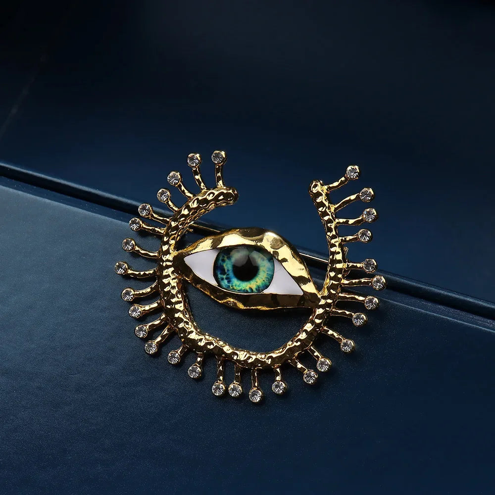 Deluxe Exaggerated Eye Brooch Baroque Pearl Tassel for Men Women Unisex Pin Jewelry Vintage Badge