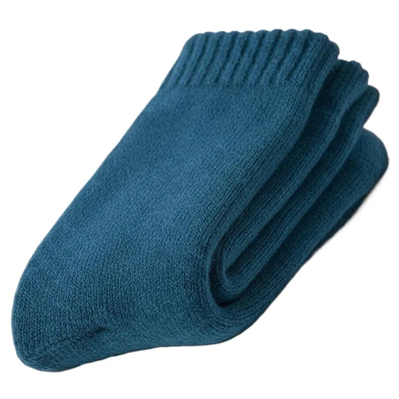 Merino Wool Socks Extra Thick Winter Warm — Black | KIMLUD